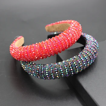 

New style simple style fashion crystal rice beads ladies hair band dance street shooting catwalk travel hair accessories 744
