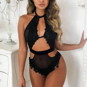 

New Women's Sexy Lingerie Sheer Mesh Babydoll Dress See Through Nightwear Open Bra Plus Size Sleepwear Underwear
