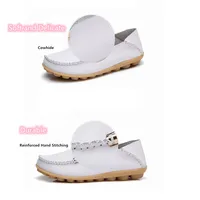 Summer Autumn Women Soft Genuine Leather Breathable Flats Non Slip on Casual Shoes with Round Toe for Mature Ladies Nurse 2