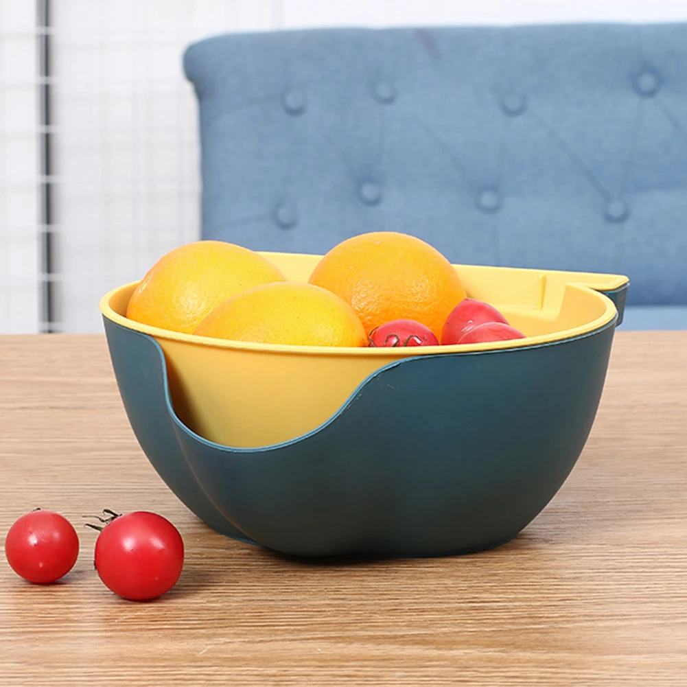 1 шт. двухслойная фруктовая чаша кухонный пластиковый водосток Съемный контейнер для посуды коробка для хранения закуски сервировочная тарелка корзина для слива фруктов
