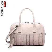 NAISIBAO новая кожаная женская сумка кожаная Модная брендовая качественная тисненая кисточка натуральная кожа сумка-шоппер сумка на плечо