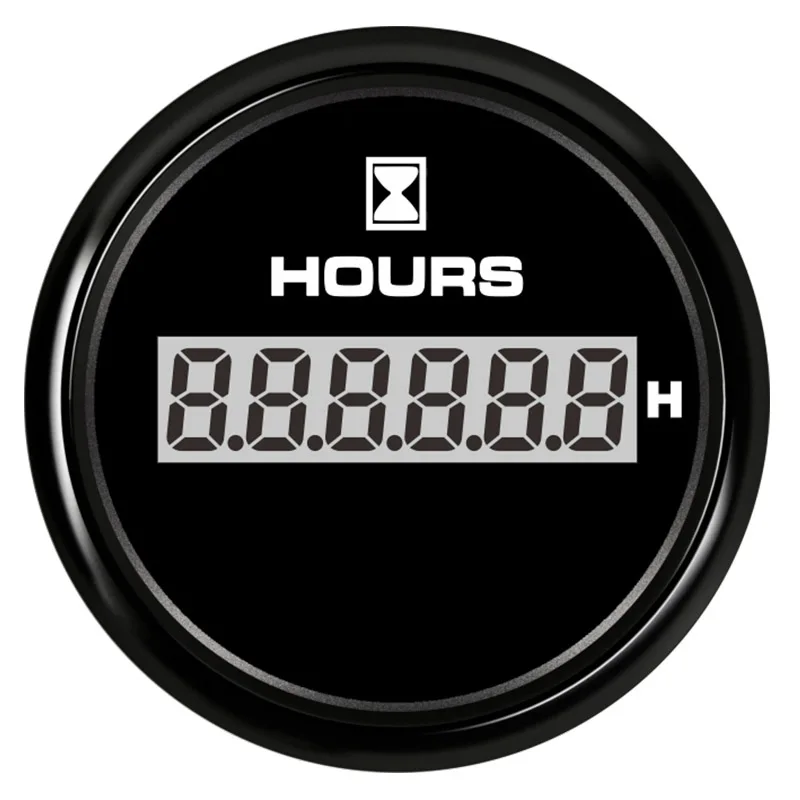 

52mm Digital Hour Meters Waterproof Hourmeters Clock Gauges Time Gauges for Auto Boat Red Backlight 9-32V 316L Bezel