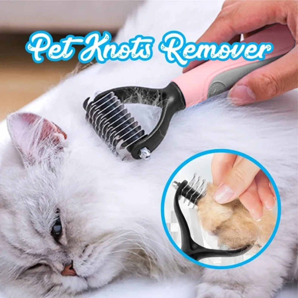 Open Knot Comb Dog Brush Grooming Pet Hair Removal Comb Double-Sided Stainless Steel Pet Hair  (9)