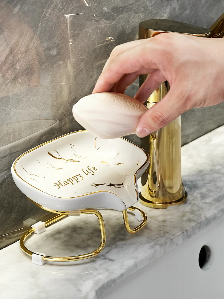 

Керамическая мыльница, чехол для мыла и душа, бытовой контейнер, коробка для хранения, аксессуары для ванной комнаты, Креативные украшения в форме листа