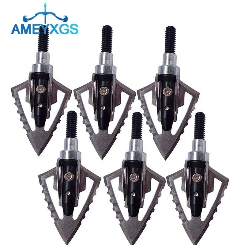 

6/12Pcs 100 Grain Archery Fixed Blades Broadheads Sharp Arrowheads Arrow Point Tips Arrow Outdoor Shooting Hunting Accessories