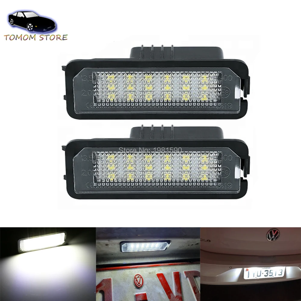 

2PCS canbus Free Error led rear license plate lights for GOLF 4 5 6 7 Amarok Beetle Crafter EOS Polo Passat CC Scirocco Phaeton