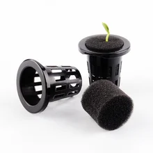 100pc Bloco de Enraizamento de Clonagem Collar Preto Esponja Aquaponia Hidroponia Pote Net Esponja Anti-Alga 4 Tamanho Disponível