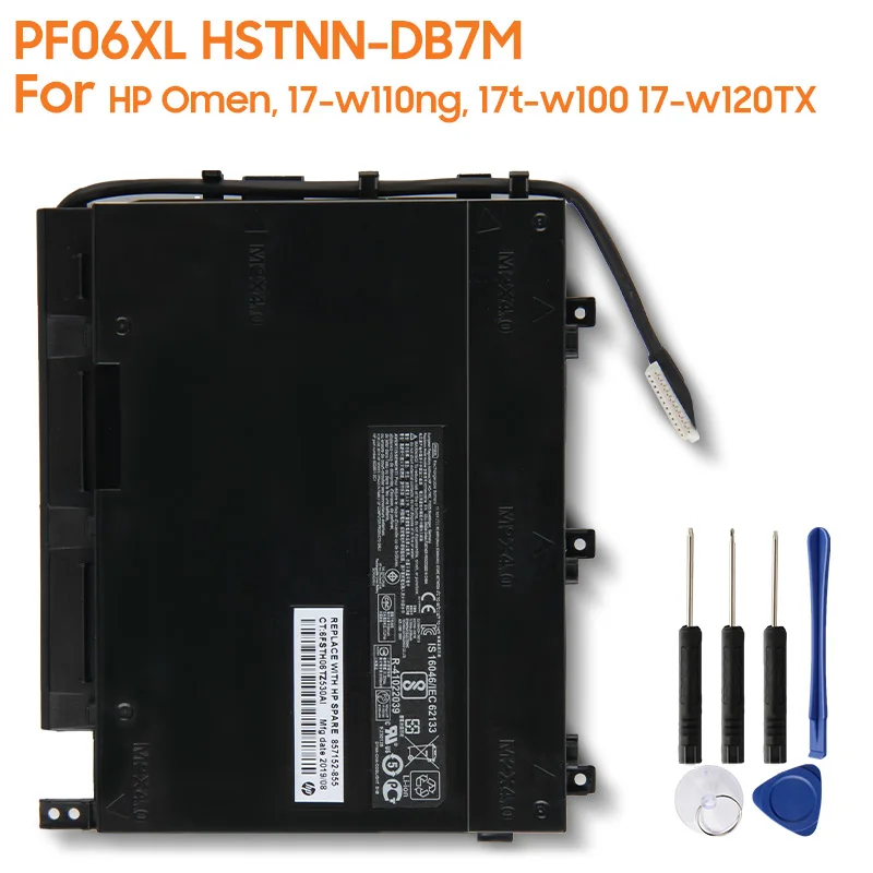 

Original Replacement Battery PF06XL HSTNN-DB7M For HP Omen 17-W110NG 17T-W100 17-W120TX 853294-850 Authentic Battery 98.5Wh