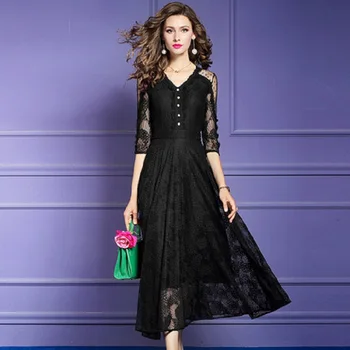 

2020 New Superior Quality Summer Holiday Long Dress Celebrities Women V-neck Sexy Club Dress Womanliness Girl Lace Party Dresses