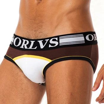 

ORLVS Brand 50PC/LOT Wholesale Sexy Gay Briefs Men Underwear Breathable Male Panties Cotton Cueca Tanga Men Briefs Quick Dry