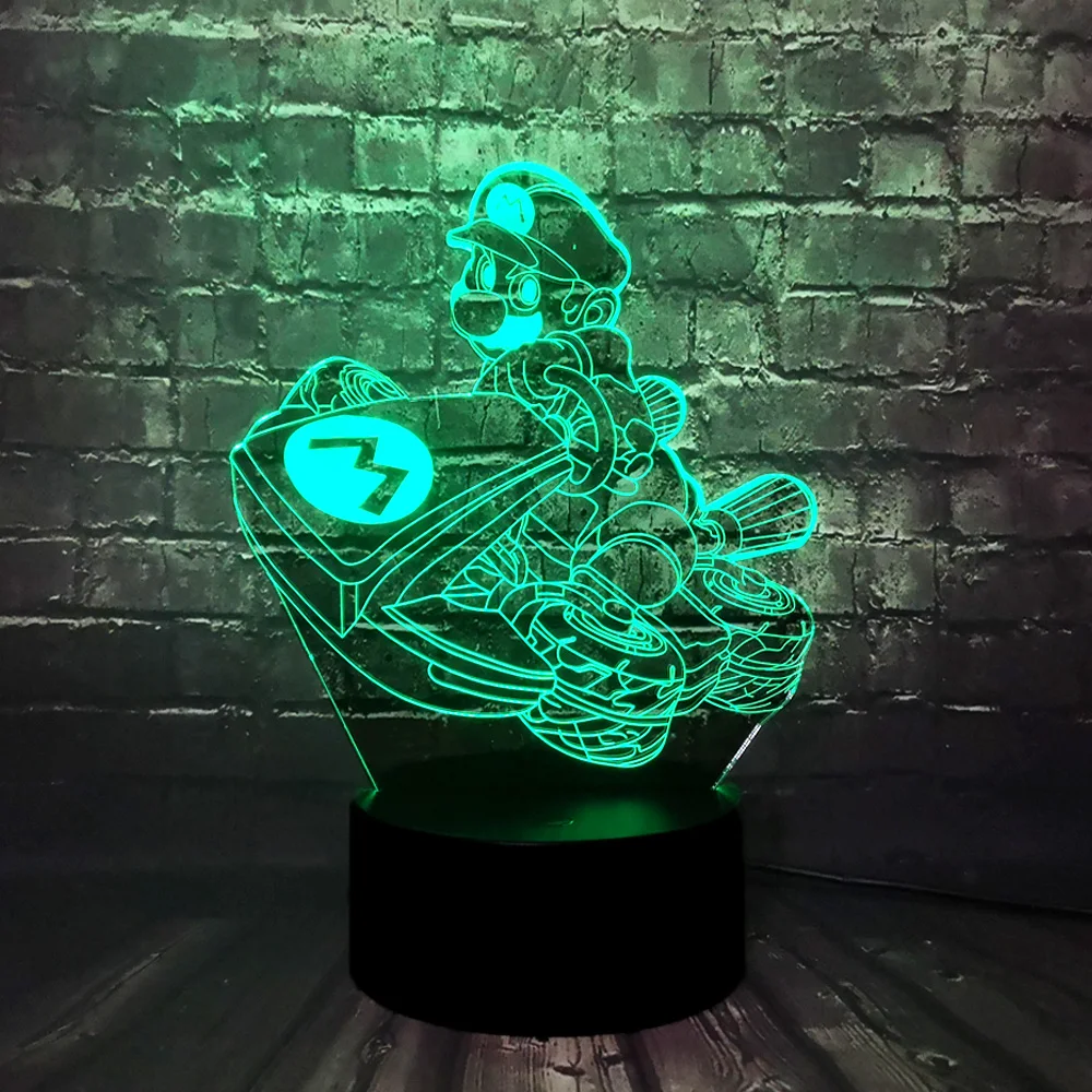 Супер Марио 3D LED ночник настольная лампа USB зарядка акриловая Новинка
