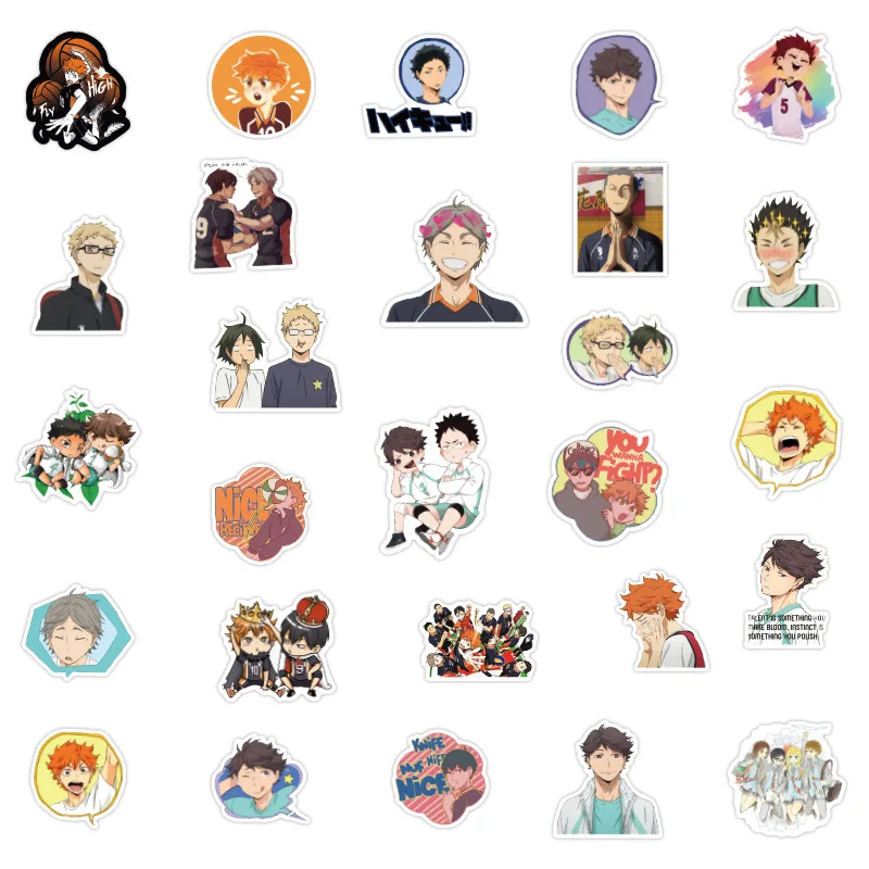100 шт. Haikyuu! Японские Аниме Стикеры стикеры для волейбола гитары чемодана ноутбука