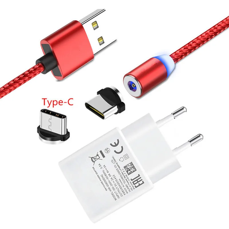 

For Samsung galaxy S9 S10 A40 A60 Magnetic Type C USB Magnet Charge Cable On Huawei P20 lite P30 Pro Honor 9X Fast Phone charger