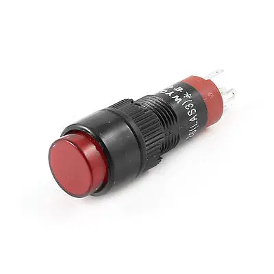 

AC 110-380V SPDT 5 Terminal Latching Red Round Cap Press Pushbutton Switch
