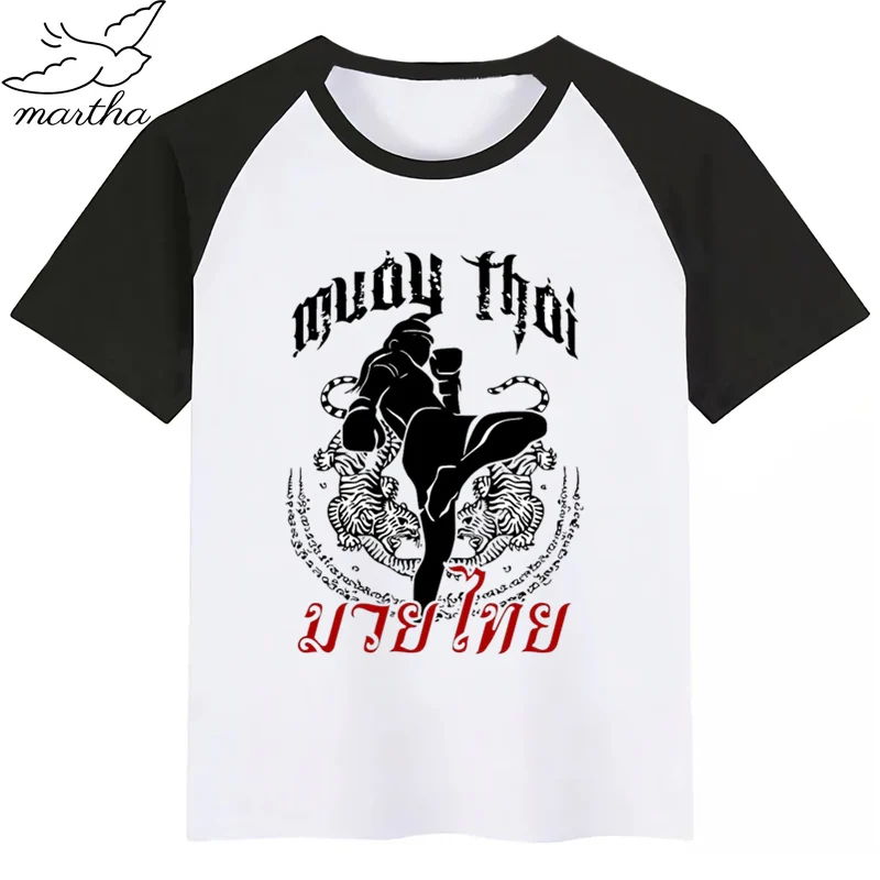 Fighting Muay Thai Fight Летний стиль Забавные милые топы для девочек модная уличная одежда Harajuku футболка для мальчиков уличная детская футболка