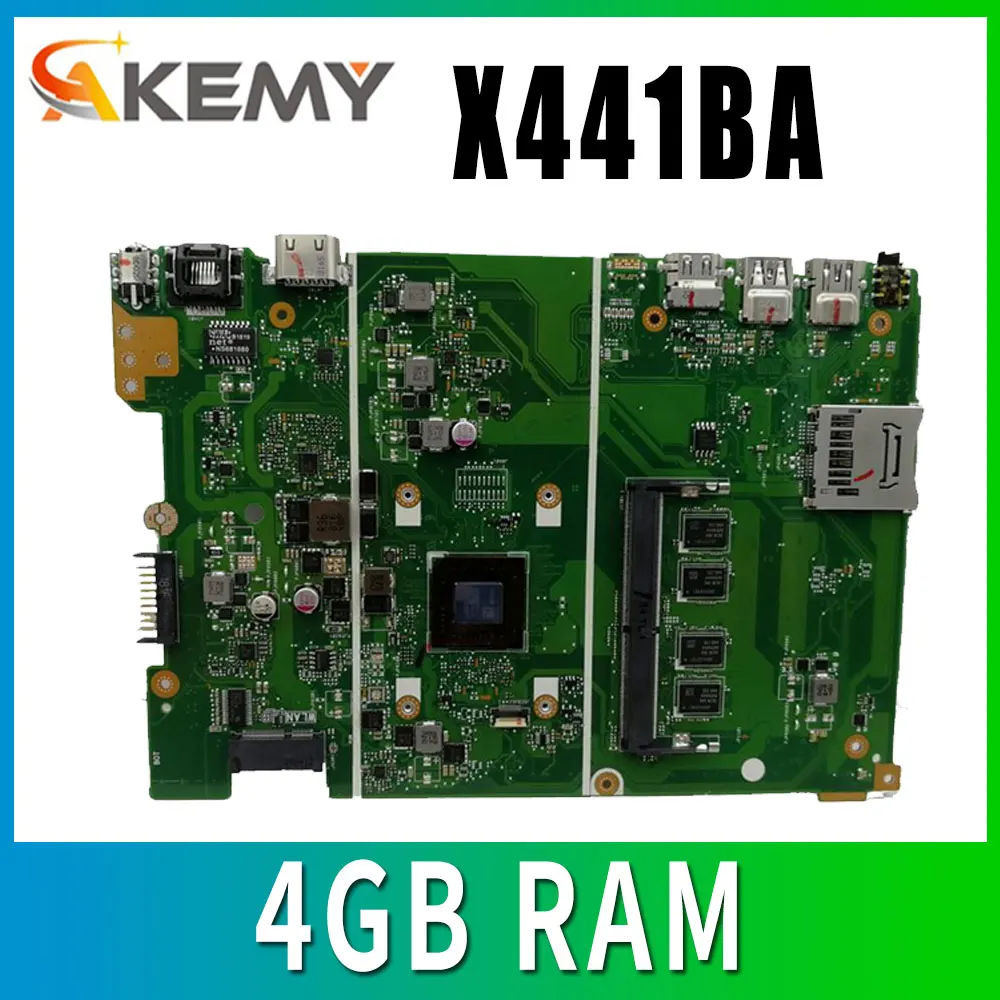 X441BA материнская плата для ноутбука For Asus X441B 100% тест 4 Гб RAM с ЦП | Компьютеры и офис