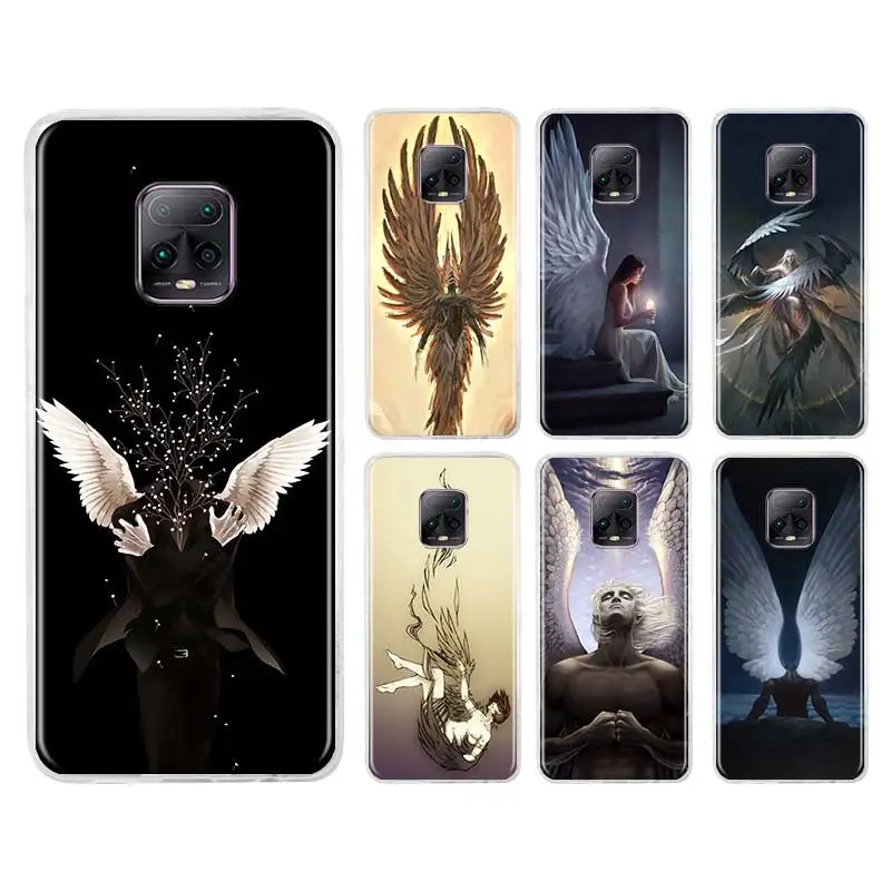 Чехол из ТПУ с крыльями ангела для Xiaomi Redmi Note 8T 8 9S 9 9A 9C 7 10X K30 Pro K30i 5G 6 Fundas Capa|Бамперы|