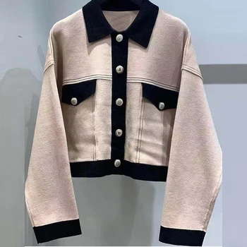 

HIGH QUALITY New Fashion 2020 Designer Sweater Cardigan Women's Color Block Buttons Knitting Cardigan