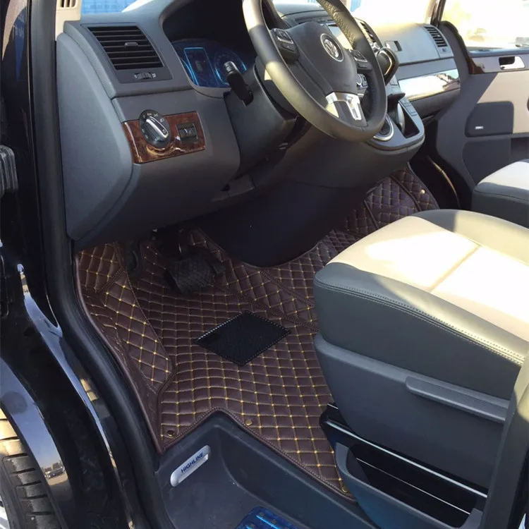 Хорошее качество! Индивидуальный автомобильный коврик для Volkswagen Multivan Transporter T6 2 места- водонепроницаемые прочные Автомобильные Ковры
