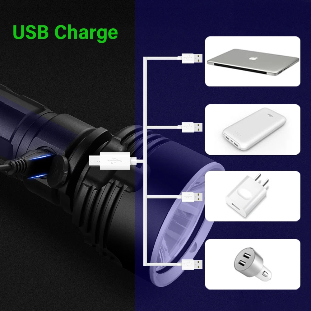 Самый мощный светодиодный фонарик 300000 лм cree xhp70 тактические фонарики XML L2 usb