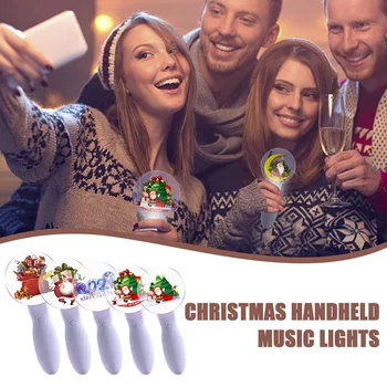 

Christmas Atmosphere Hand Light Colorful Glowing Support Light Christmas Music Handheld Flashlight 2021 Hot Style