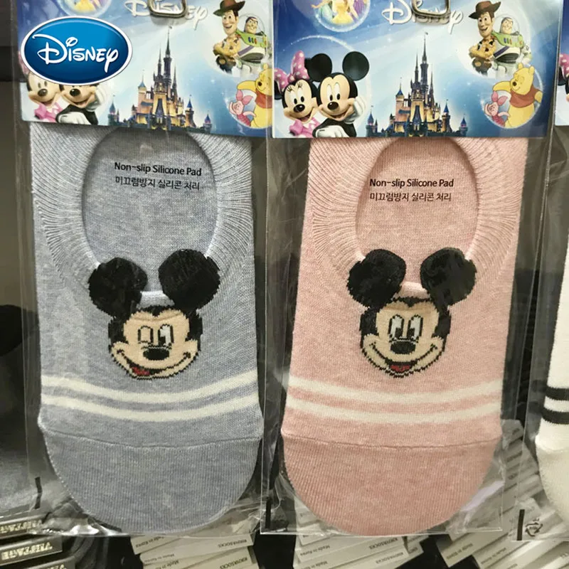 Короткие хлопковые силиконовые Нескользящие носки для девочек Disney с рисунками