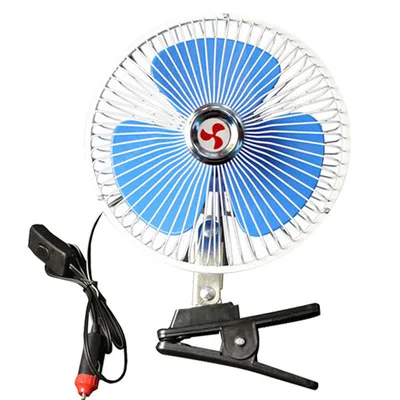 EmNarsissus 8 inch 12V/24V Mini Electric Car Fan Cooling Low Noise Summer Car Fan Portable Vehicle Truck Auto Oscillating Cooling Fan 