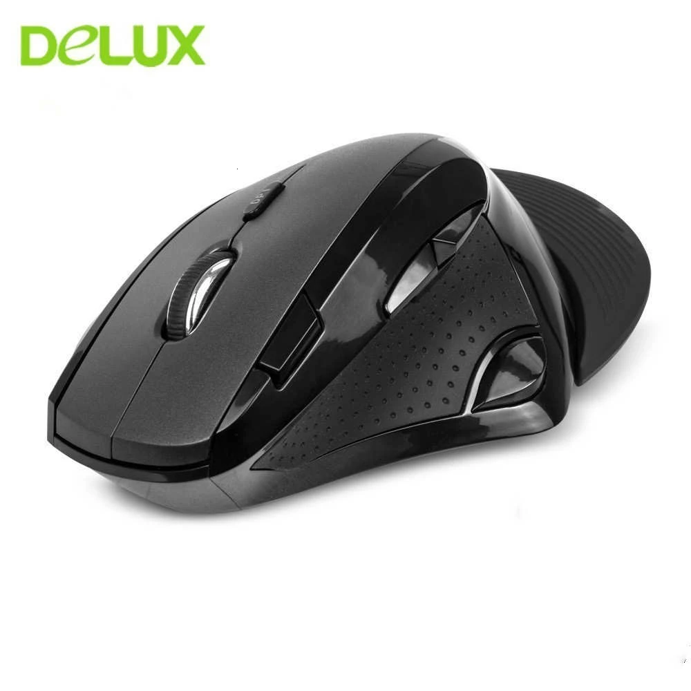 

Delux M910GB 2.4G Wireless Mouse Ergonomic Vertical 9 Buttons 2400 DPI Mouse With Removable Palm Rest Office Mice For PC Laptop