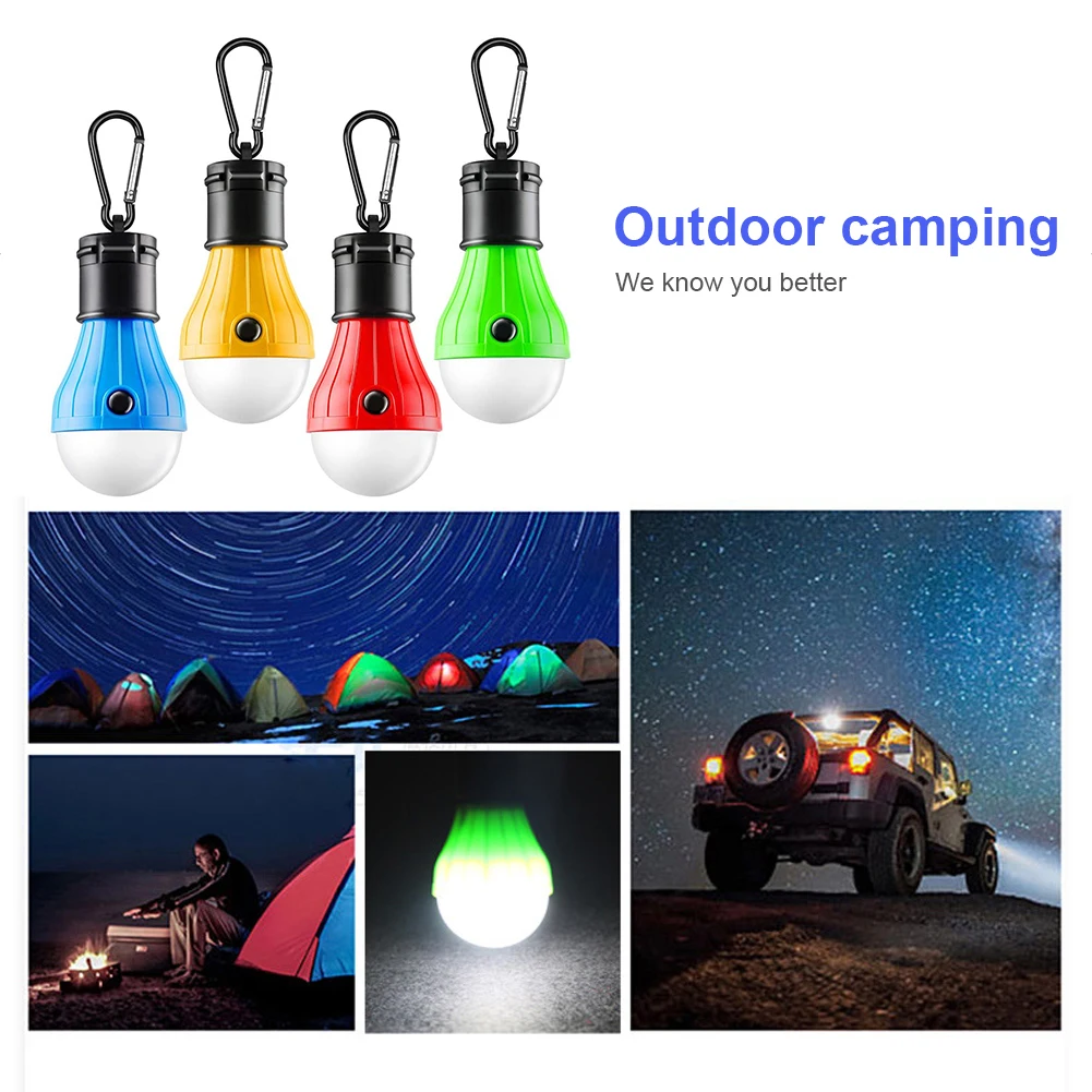 

3LED Tent Hanging Lamp 3 Modes Outdoor SOS Emergency Carabiner Bulb Light Emergency Light Lantern Hiking Energy Saving Lamp
