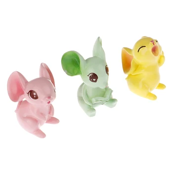 

3pcs Cute New Year Christmas Snow Rat Little Mouse Gift Children Toy Decoration Small Statue Figurine Ornament Miniatures