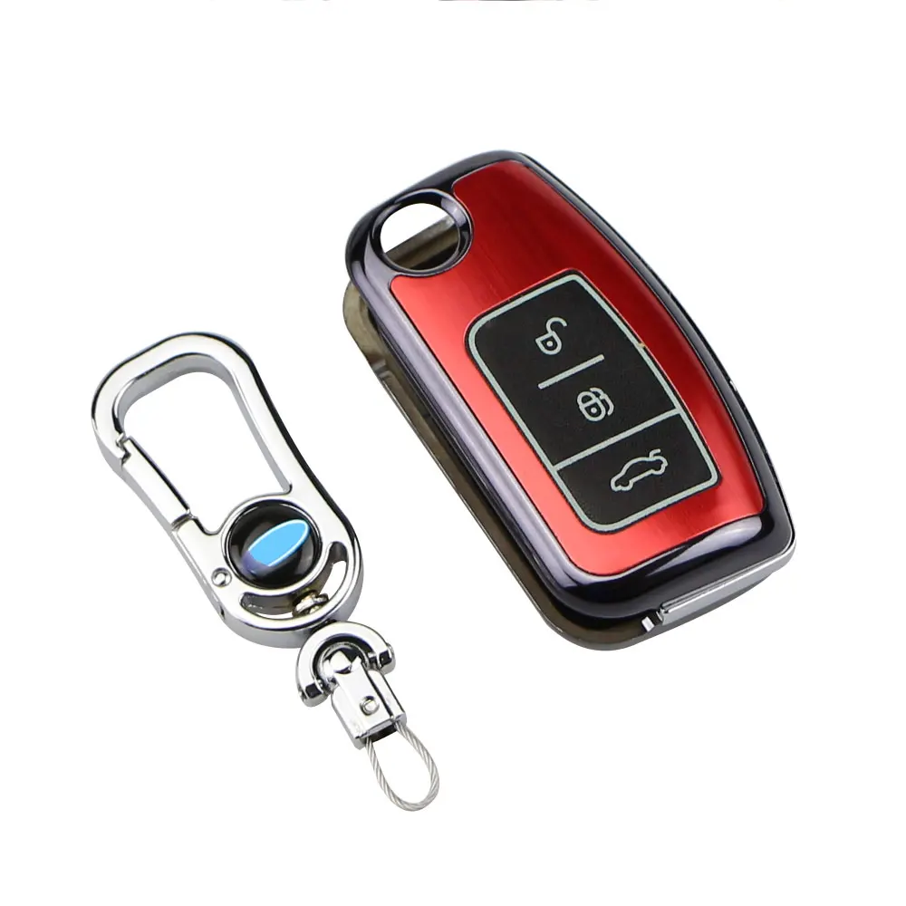 Daefar автомобильный чехол для ключей для Ford Fiesta Focus 2 MK2 Ecosport Escape Key Мягкий ТПУ PC защитный чехол для ключей