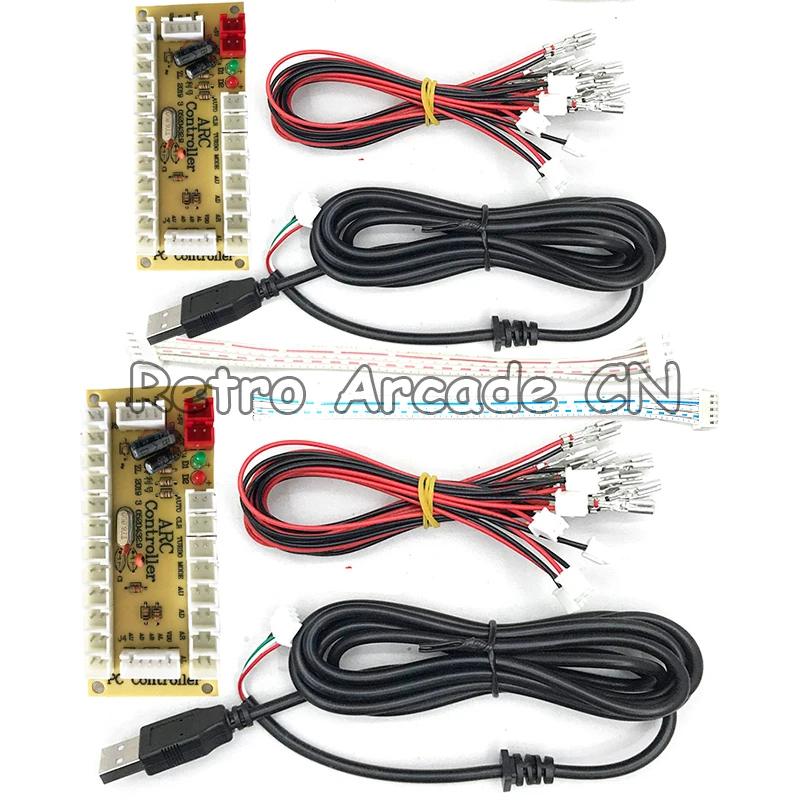 Arcade Accessories PC USB Zero Delay Encoder Control Board 5V with 2.8mm 4.8mm 5Pin Push Button Joystick Cable Dit Kit accessories for assembling arcade cabinets arcade game console 4 inch5w speaker power amplifier board power supply audio diy kit