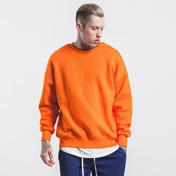 

Autumn Men Loose Sweatshirt Plain Color Hoodies Long Sleeve Sport Pullover Jumper Tracksuit Tops Plus Size Basic Style Hoodies