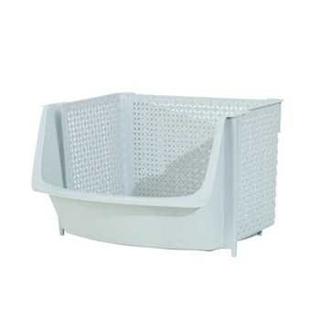 

1/2Pcs Kitchen Storage Basket Plastic Multi-functional Hollow Design Vegetables Fruit Racks Stackable Organizer 34.4x27.5x21cm