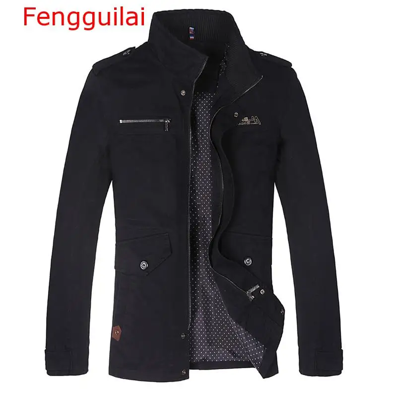 Fengguilai Men Jacket Coat New Fashion Trench Autumn Brand Casual Silm Fit Overcoat Male 5XL | Мужская одежда