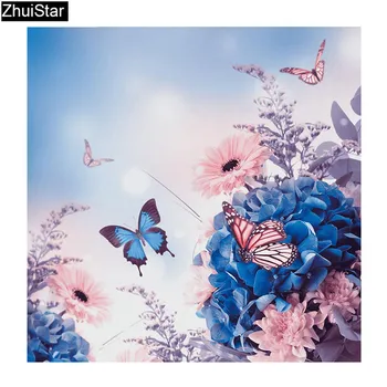 

5D DIY Diamond Painting Flower Cross Stitch Rhinestones Diamond Embroidery Animal Butterfly Full Square Drill Home Decor XY1
