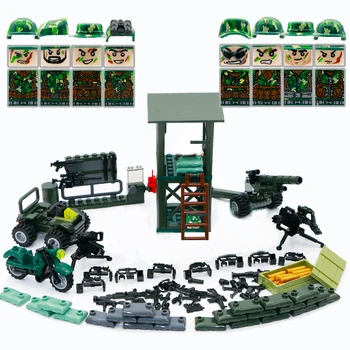 

WW2 Military Weapon CS Special Force SWAT Building Blocks Army Field Troop Model Soldier Figure Compatible Brick Toys Children