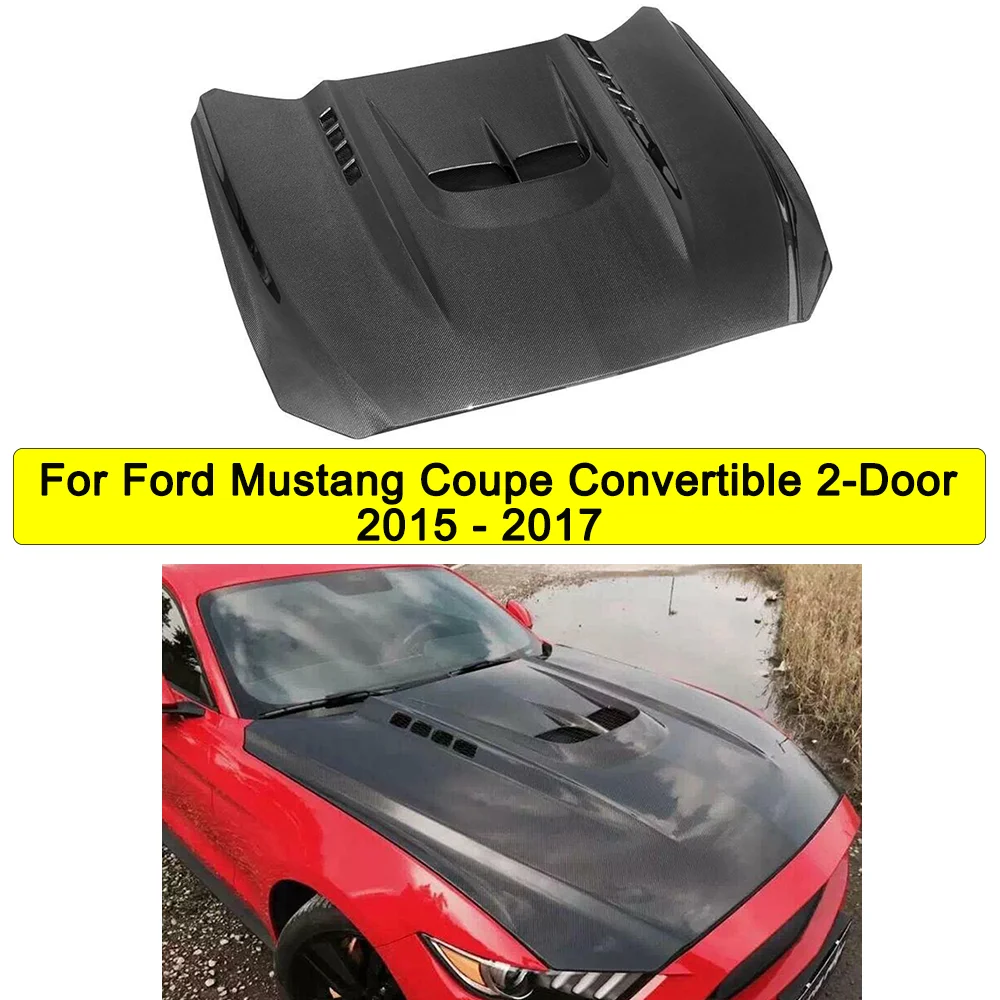 Углеродного волокна капота Крышка Капота чехол Замена для Ford Mustang купе 2 дверный