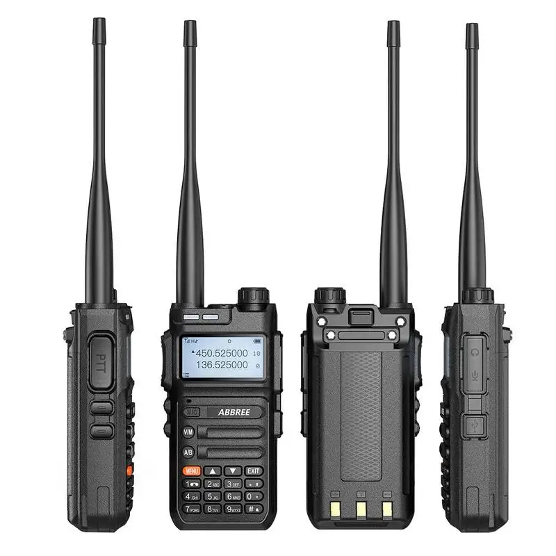 walkie talkie 5km range ABBREE AR-F5 8W Automatic Pairing Frequency Walkie-talkie Handheld Dual Frequency Dual Band136-520MHZ Transceiver Walkie Talkie walkie talkies for adults