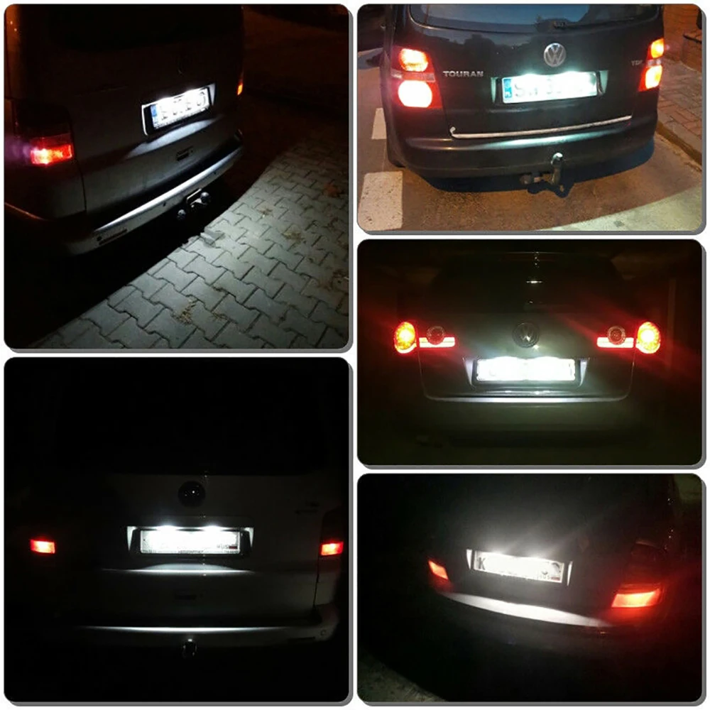 Светодиодные лампы для номерного знака VW Passat B5.5 B6 Caddy MK3 Golf MK4 MK5 Plus Transporter T5 T6 Touran MK1