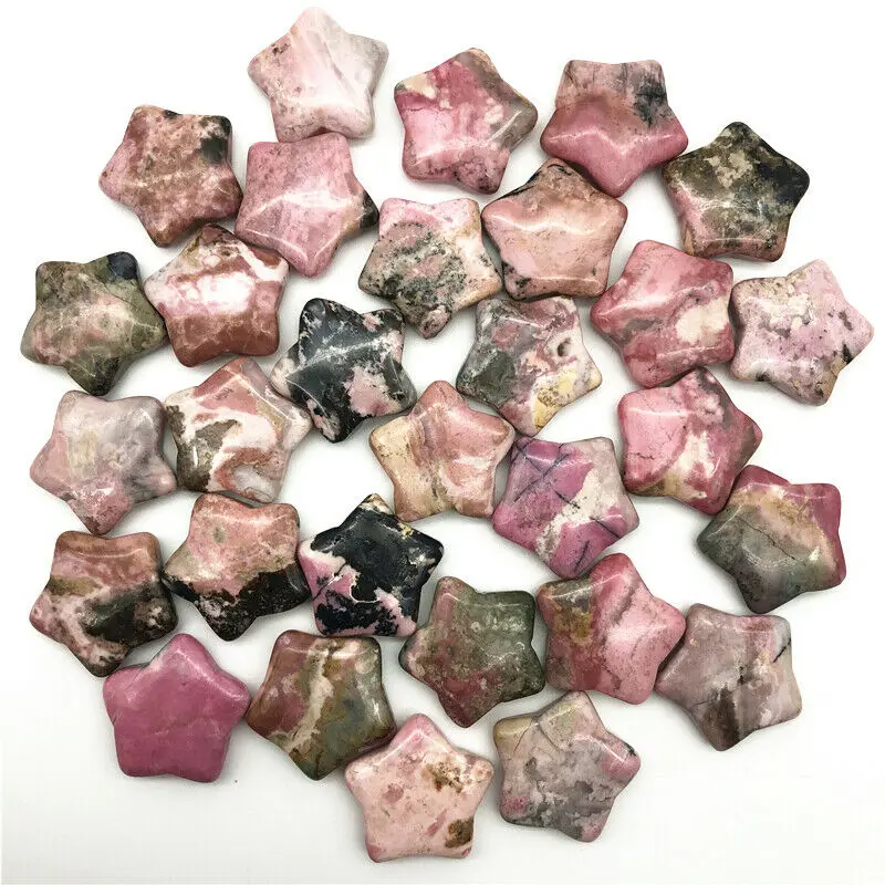 

Drop Shipping 1pc Natural Rhodonite Crystal Stone Star Shaped Meditation Healing Polished Gift Natural Stones and Crystals