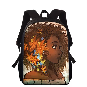 

Afro Lady Printing School Bagpack Children School Bags For Kids Black Girl Magic Teenagers Book Bag Female Feminina Mochila