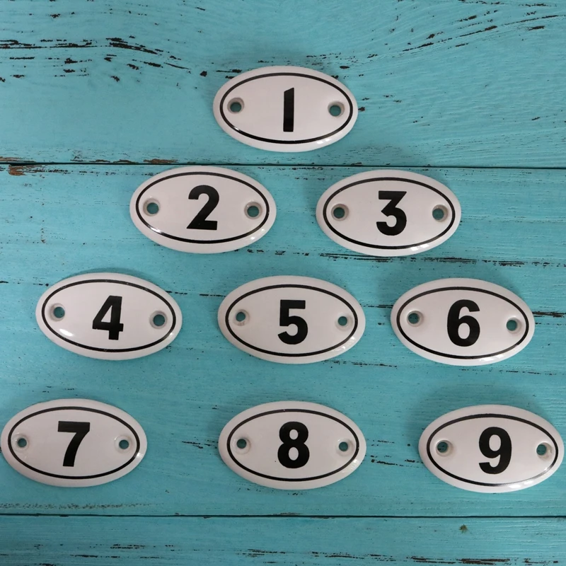 1PC Multi-function Ceramic Number Sign For Cupboard Coat Hooks DIY Two-hole Multi-cabinet Distinction Mark