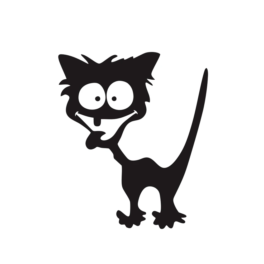 

Cat Car Styling Sticker On Car Reflective Waterproof Vinyl Funny Crazy Cat Car Sticker Accessories For Mazda Cruze Peugeot