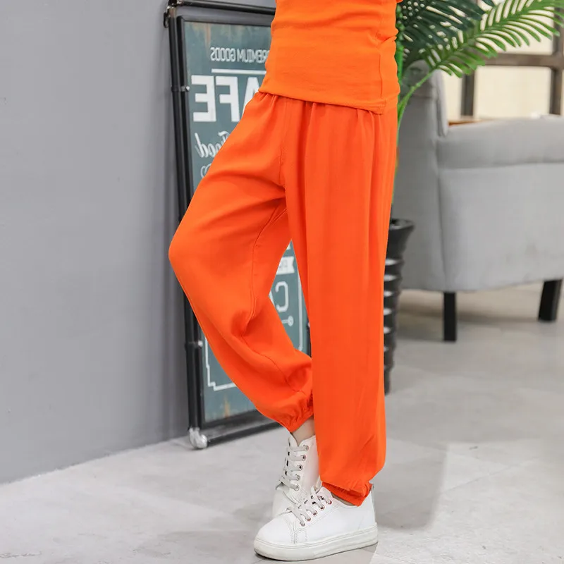 Home Kids Clothes Spring Summer Mosquito Baby Boys Girls Sports Pants Children Solid Color Loose Cotton Pajama Trousers 2-10 Yrs girls pants,boys pants,girls trousers,kids pants