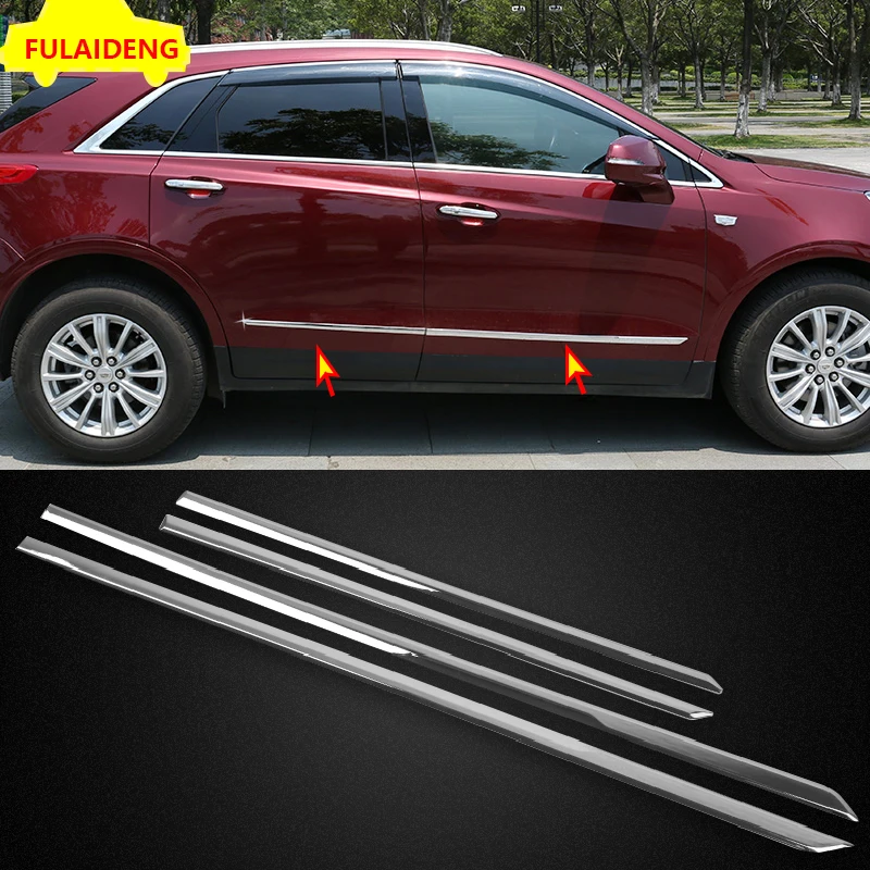 4pcs For Cadillac XT5- ABS Chrome Side Door Body Molding Protector Cover Trim Car Styling Accessories