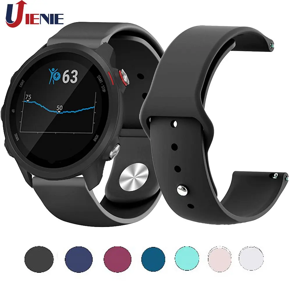 20 мм силиконовый ремешок для смарт часов Garmin Forerunner 245 M 645 Vivoactive 3 Music/Vivomove HR