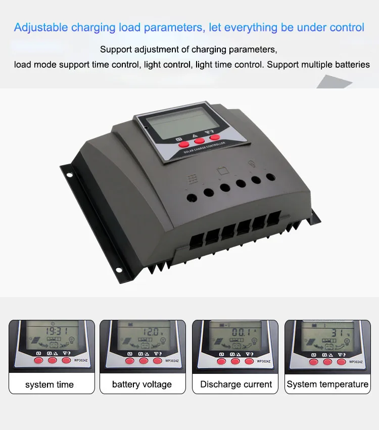 fotovoltaico controlador 60a 12v 24v 48v 60v 80v