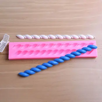 

Twist Rope Silicone Mold Fondant Cake Chocolate Decorating Candle Clay Mould K4UA