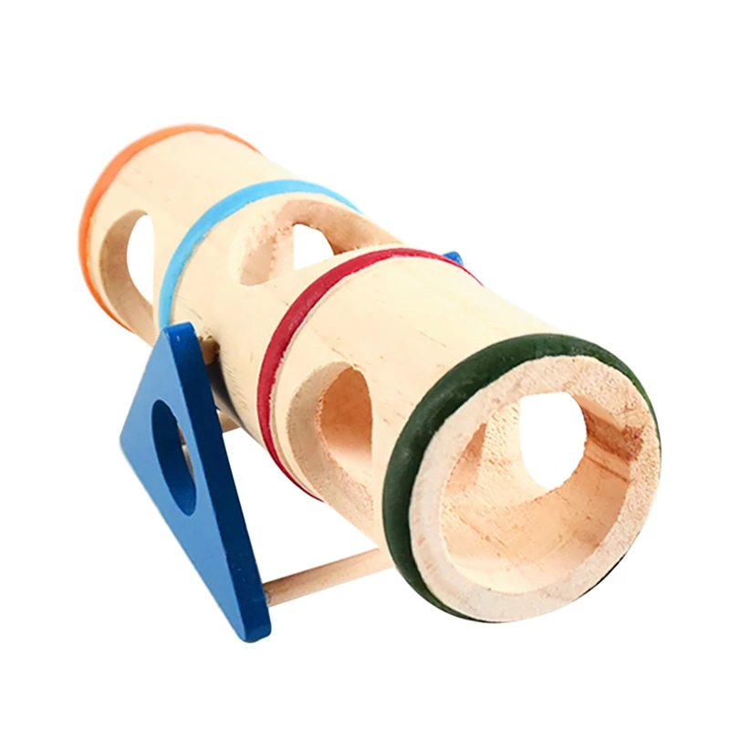 Деревянные игрушки для хомяка с перевернутым ковшом для хомяка в туннельной трубе, Маленькая деревянная игрушка для домашних животных - Цвет: A